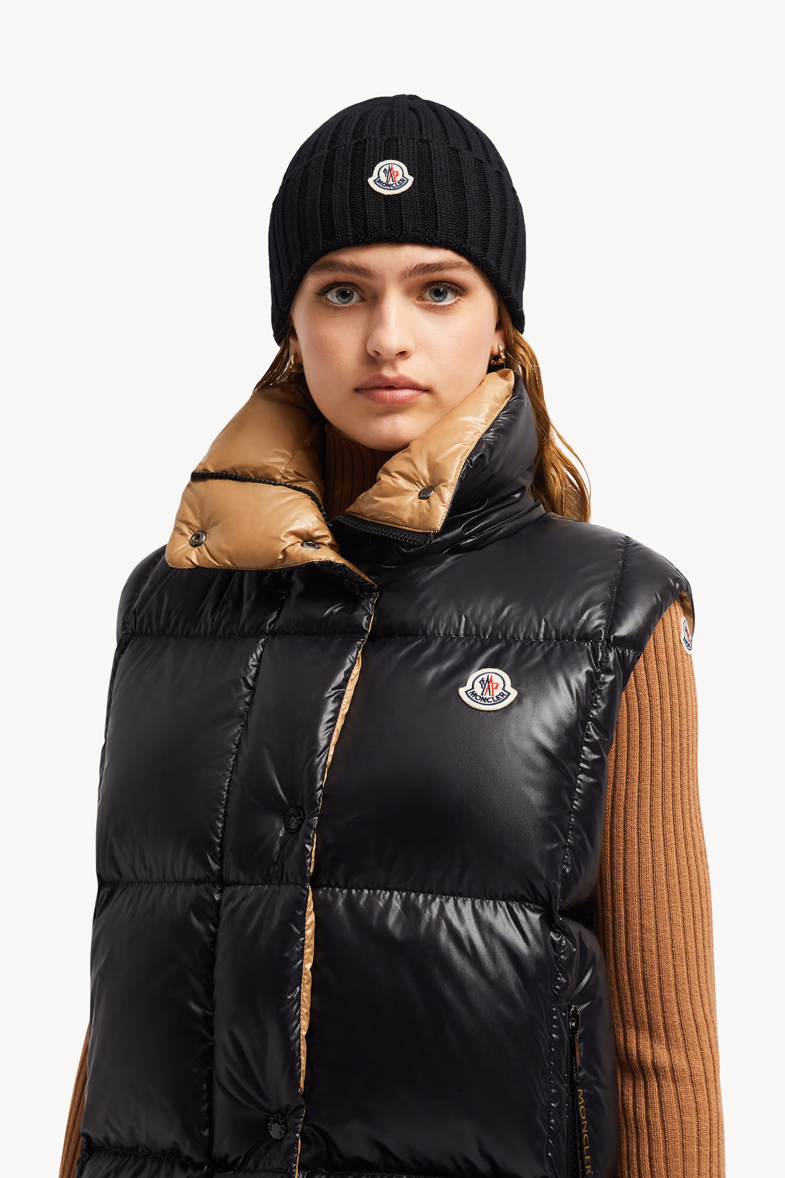 Wool Beanie Women Black Moncler 2
